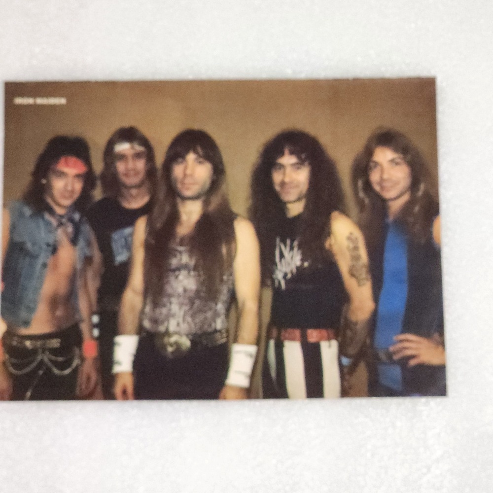 Iron Maiden hair band color vintage poster clipping 8x10 1980s